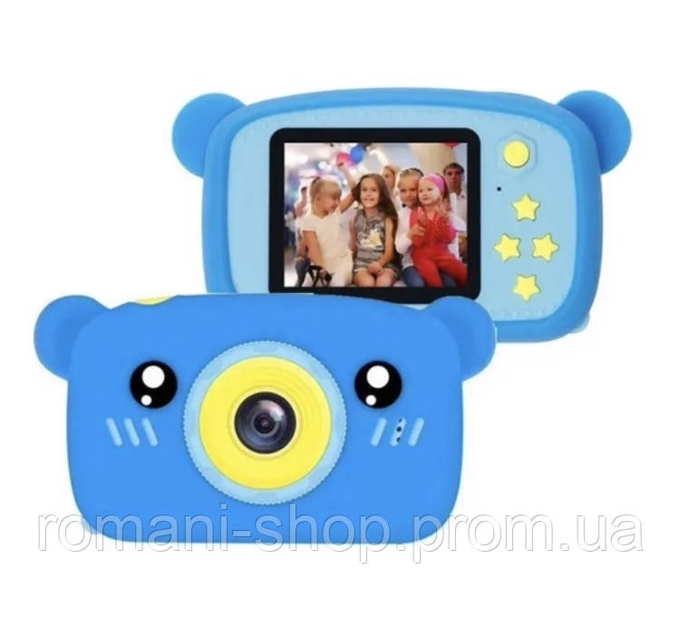 Детский цифровой фотоаппарат с видео Teddy в розовом и голубом цвете - фото 3 - id-p1893400626