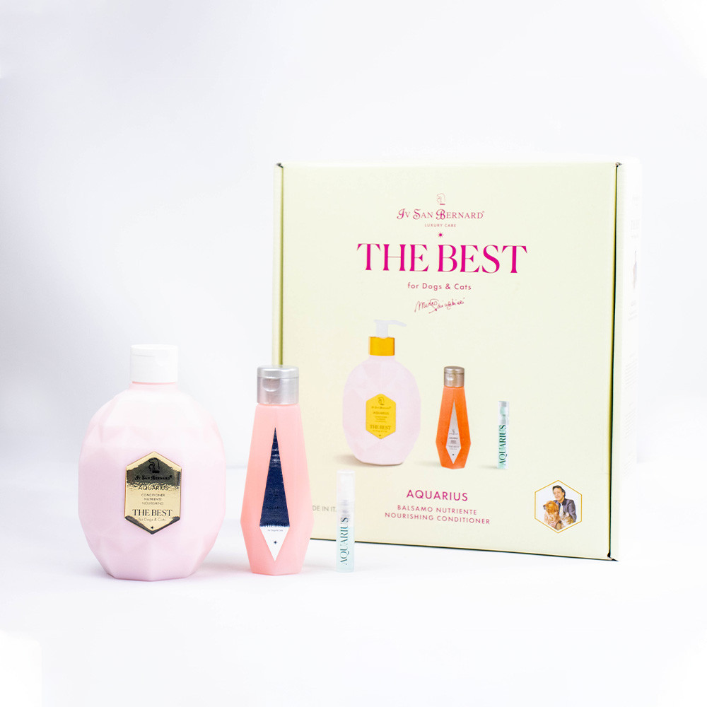Набір Iv San Bernard THE BEST Aquarius для всіх типів шерсті кондиціонер 500 мл, шампунь та парфум (пробник), фото 1