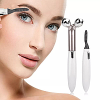 Массажер для Лица 3D и Щипцы для Завивки Ресниц 2 в 1 Eyelash Curler