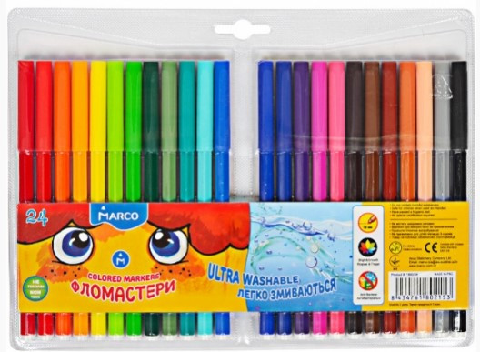 Фломастери "Marco" 1690-24 24кол "Super Washable", шт, фото 1