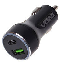 Автомобильное зарядное устройство VOIN 45W, 1USB QC3.0 18W + 1PD 27W, 12/24V C-45205Q 2