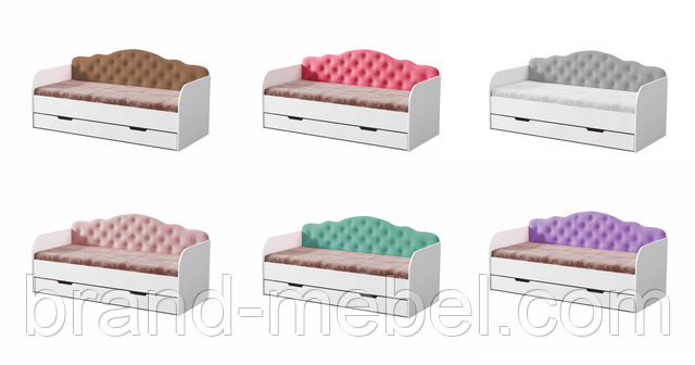 Купить Кровать односпальная, подростковая, детская, с мягкой спинкой ...