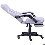 Крісло геймерське Smart сірий, (Висувна підставка під ноги), ТМ Амф, фото 5