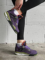 Женские кроссовки Nike Air Jordan 4 Retro Canyon Purple Premium (фиолетовые) молодежные деми кроссы 2687