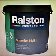 Ralston Super Tex Matt 5 W/BW матовая интерьерная краска для стен и потолков, 10л