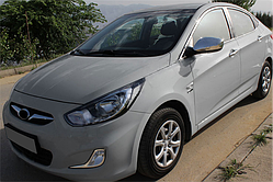 Накладки на дзеркала Carmos для Hyundai Accent Solaris 2011-2017 Хром дзеркал Хюндай Акцент Соларис без вирізу