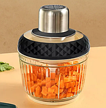 Скляний подрібнювач харчових продуктів 2 в 1 DSP KM-4072, Подрібнювач продуктів, Блендер-чопер, фото 4