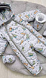 Дитячий демісезонні комбінезон Діно 68 74 80 розмір для діток від 0 до 18 міс, фото 3