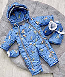 Дитячий демісезонні комбінезон Діно 68 74 80 розмір для діток від 0 до 18 міс, фото 4