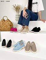 Женские туфли Лоферы замшевые в разных цветах 8133ТОПС