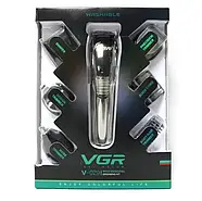 Акумуляторна машинка для стрижки 6 в 1 з триммером VGR V-012 Бездротова машинка для стрижки волосся, фото 7