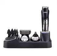 Акумуляторна машинка для стрижки 6 в 1 з триммером VGR V-012 Бездротова машинка для стрижки волосся, фото 3