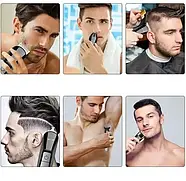 Акумуляторна машинка для стрижки 6 в 1 з триммером VGR V-012 Бездротова машинка для стрижки волосся, фото 6