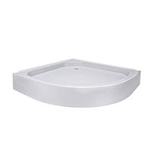 Душовий піддон 80*80*14 см напівкруглий з панеллю і ніжками Lidz KAPIELKA (Польща), фото 3