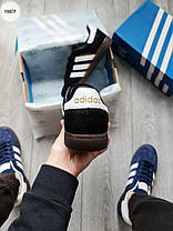 Кросівки чоловічі Adidas Spezial HandBall Black/Brown Кеди Адідас Спеціал чорні натуральний замш демісезон, фото 3
