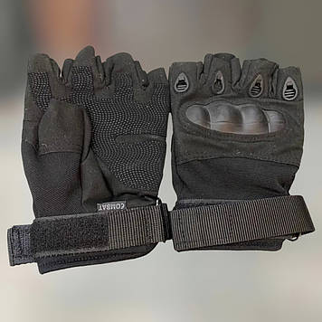 Рукавички тактичні Безпальцеві, колір Чорний, розмір M, рукавички для військових, армійські рукавички