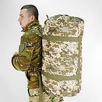 Баул 80л військовий піксель Армійський баул-рюкзак ЗСУ вологозахисний