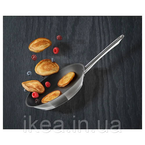 Сковорода Ø28 см IKEA ОУМБЕРЛІГ ІКЕА з неіржавкої сталі з антипригарним покриттям Teflon® Platinum plus