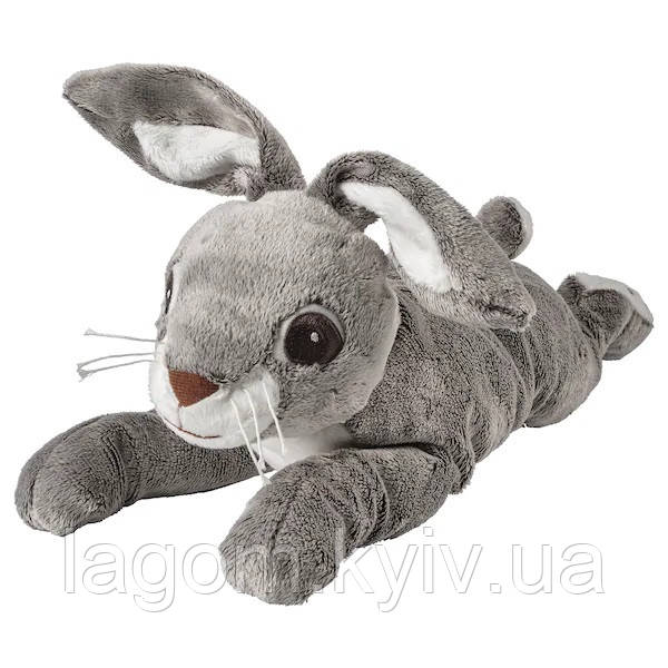 Плюшева іграшка зайчик IKEA VANDRING HARE 40 см сірий заєць ІКЕА ВАНДРІНГ HAREХАРІ