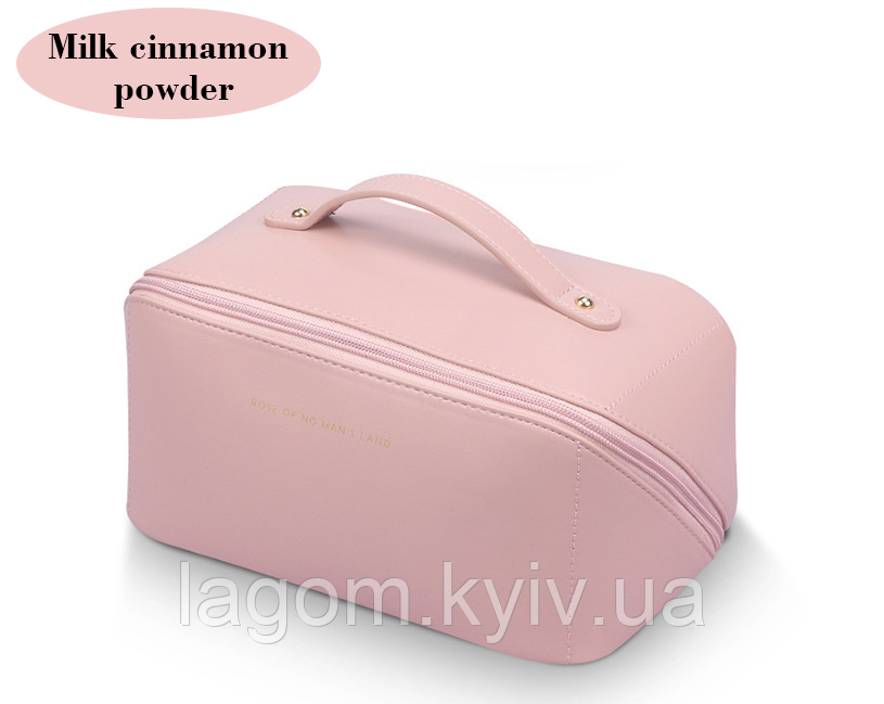 Жіноча розкішна косметичка Cosmetic Bag рожева з еко-шкіри, кейс для косметики, дорожня сумочка