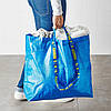 Велика міцна господарська екосумка IKEA FRAKTA 45x18x45 см/36 л синя сумка ІКЕА ФРАКТА, фото 5