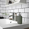 Керамічний набір аксесуарів для ванної кімнати IKEA EKOLN сіро-зелений ІКЕА ЕКОЛЬН, фото 6