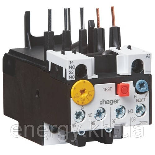 Реле теплове до контакторів EV007...EV015, 1НВ+1НЗ, 1.0-1.6А, Hager EVB001A