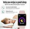 Смарт-годинник Bluetooth для Apple і Android рожевий розумний браслет, фото 6