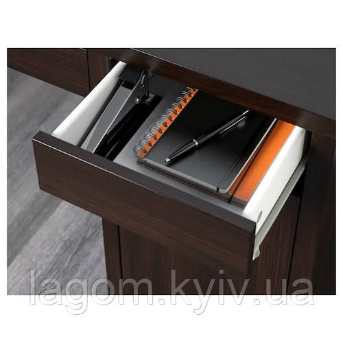 Письмовий стіл IKEA MICKE 105x50 см чорно-коричневий комп'ютерний столик, стіл для ноутбука ІКЕА МІККЕ