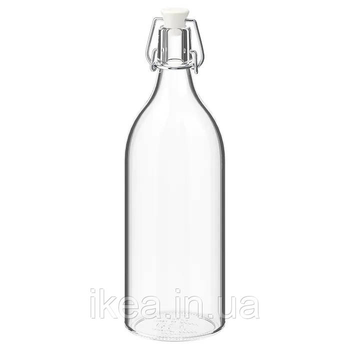 Скляна пляшка з пробкою IKEA KORKEN 1 л прозора пляшка скло ІКЕА КОРКЕН