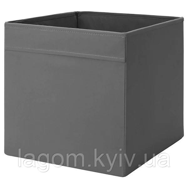 Оксамитова коробка IKEA DRÖNA DRONA 33x38x33 см сірий органайзер для зберігання речей ІКЕА ДРЕНА