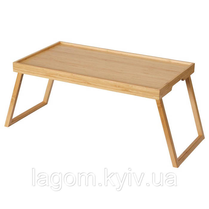 Бамбуковий столик-піднос на ніжках IKEA RESGODS дерев'яний рознос у ліжко ІКЕА РЕСГОДС