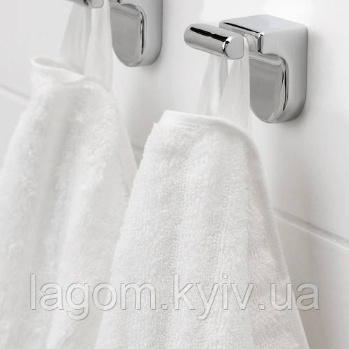 Махровий рушник для рук 100% бавовна IKEA FLODALEN 30x50 см смугастий біле ІКЕА ФЛОДАЛЕН