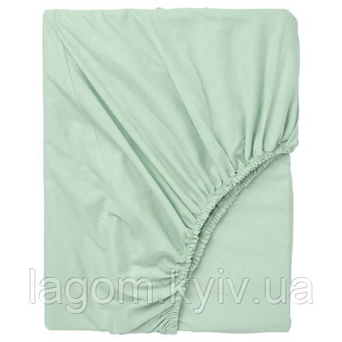 Простирадло на гумці двоспальне IKEA DVALA 180x200 см 100% бавовна м'ятне ІКЕА ДВАЛА