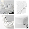 Простирадло на гумці двоспальне IKEA DVALA 160x200 см 100% бавовна біле ІКЕА ДВАЛА, фото 2
