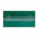 Кошик сітчатий навісний 43 х 10 см борт 8 см на торгову сітку Кошик - Полиця металевий білий на сітку, фото 4