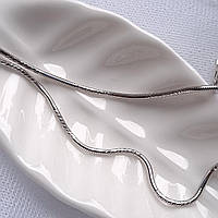 Срібний ланцюжок Снейк круглий алмаженний 45 см