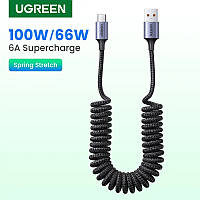 Кабель USB-C 100W 6A UGREEN US554 для швидкого заряджання Huawei 100 Вт Honor 66 Вт Xiaomi Type-C to USB 40Mbs 90790