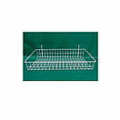 Кошик сітчатий навісний 43 х 10 см борт 8 см на торгову сітку Кошик - Полиця металевий білий на сітку, фото 9