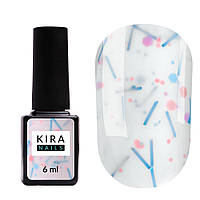 База Kira Nails Lollypop Base №001 (молочная с разноцветными хлопьями), 6 мл