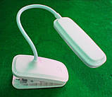 LED лампа для читання акумуляторна USB 5V з прищіпкою, фото 3