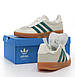 Чоловічі Кросівки Adidas Gazelle Indoor White Green 41-42-43-44-45, фото 4