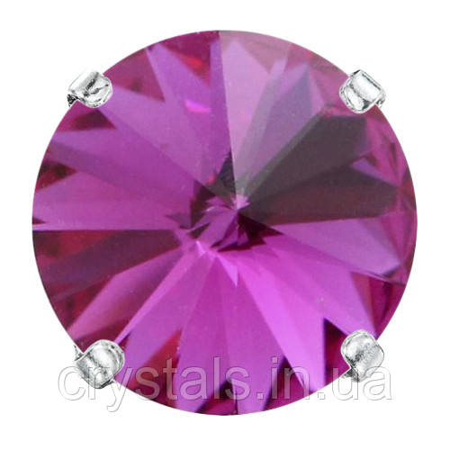 Пришивні ріволі в цапах Preciosa (Чехія) ss47 Fuchsia/платина