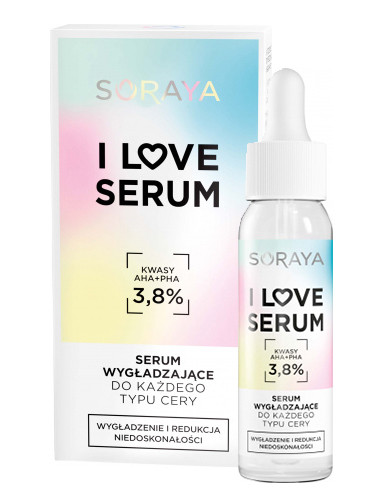 Сироватка розгладжувальна для обличчя Soraya I Love Serum AHA+РНА 3,8%