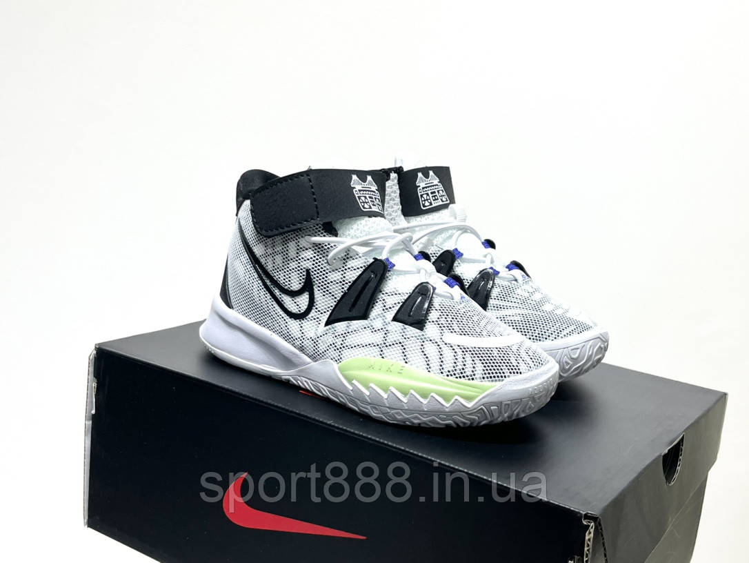 Eur28-39 Дитячі баскетбольні кросівки Nike Kyrie високі на липучці білі