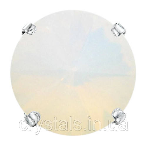 Пришивні ріволі в ланцюгах Preciosa (Чехія) ss47 White Opal/платина