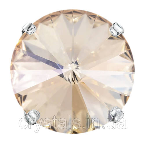 Пришивні ріволі в сапах Preciosa (Чехія) 12 мм Crystal Honey/срібло