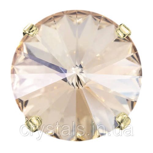 Пришивні ріволі в сапах Preciosa (Чехія) 12 мм Crystal Honey/золото
