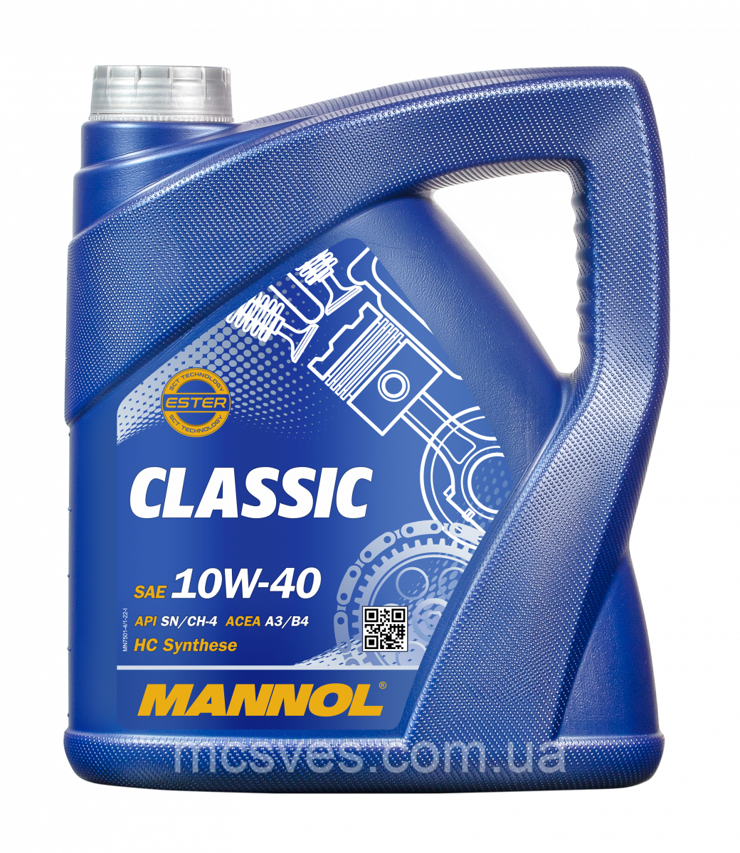 Олія 4T 10W-40 — напівсинтетична універсальна MANNOL 7501 Classic 4L