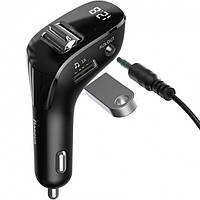 Fm модулятор для автомобиля, Фм трансмиттер Baseus Streamer F40 AUX Wireless MP3 (CCF40-01) Black GBB